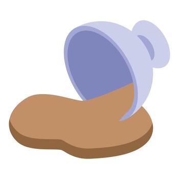 Foundation makeup spilling from overturned container, isometric view vector