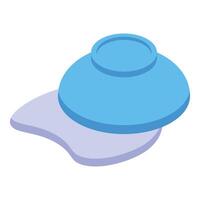 Contact lens floating on solution creating a relaxing atmosphere vector