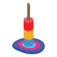 Colorful ice cream melting on a vibrant base isometric icon vector