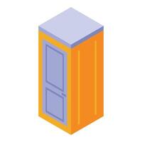 Isometric portable toilet showing closed door vector