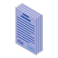 Stack of documents representing official paperwork with signature and stamp vector