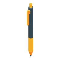 Yellow and gray ballpoint pen in isometric view vector