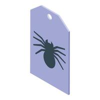 Halloween tag featuring creepy spider silhouette vector