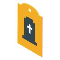 Gravestone tag showing christian religion symbol is hanging vector