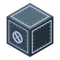 Secure metal strongbox protecting important documents and valuables vector