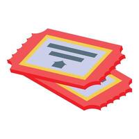 Two red tickets granting access and entry to event vector