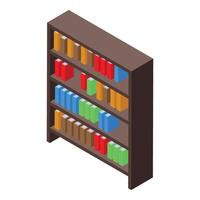 Isometric illustration of library bookshelf illustration vector
