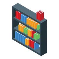 Isometric library book shelf illustration vector