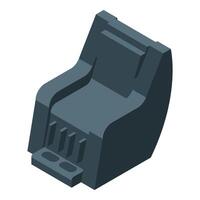 Power plug adapter connecting to power source providing electricity vector