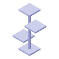 Modern minimalist cat tree with empty platforms isometric view vector