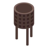 Trash can with metal grid and three legs standing on white background vector