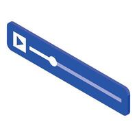 Play button and progress bar showing watching progress isometric icon vector