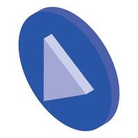 Play button showing beginning or resuming isometric icon vector