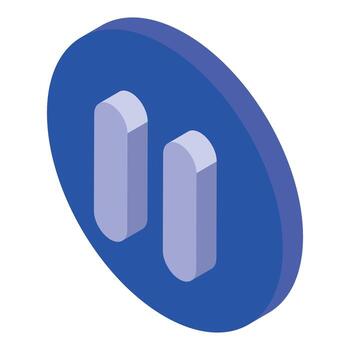 Pause button showing stop or break in playback progress vector