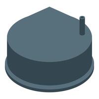 Large industrial oil tank storing fossil fuels for energy production vector