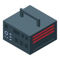 Portable boombox playing music with isometric view vector