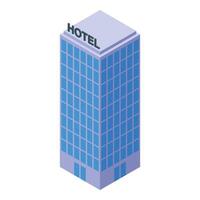 Modern hotel building with blue windows providing accommodation services vector