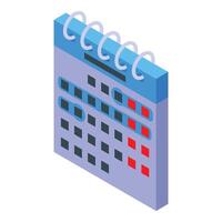 Wall calendar showing weekends in red is managing appointments vector