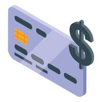 Credit card showing dollar sign representing online banking and payment vector