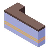 Modern reception desk with l shaped counter in isometric view vector