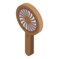 Portable fan rotating and generating a breeze for personal cooling vector
