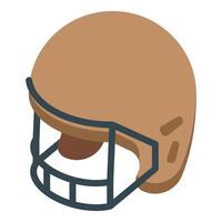 Brown football helmet protecting players during gridiron game vector