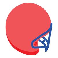 Red football helmet protecting player's head during game vector