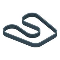 Racing track in isometric view showing curves and straight sections vector