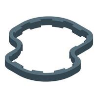 Winding road or wall creating an abstract shape in isometric view vector