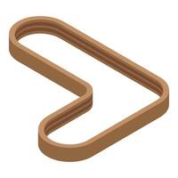 Bobsleigh track isometric projection showing curves and straight vector