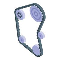 Timing belt rotating and connecting pulleys in isometric view vector