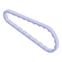 Timing belt connecting rotating shafts in isometric view vector