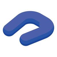 Blue abstract isometric u shape on white background vector