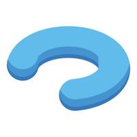 Blue horseshoe magnet creating magnetic field lines illustration vector