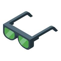 Protective glasses ensuring safety during work operations in isometric view vector