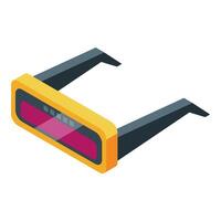 Futuristic smart glasses showing data analysis on digital display vector