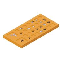 Go game board with stones in isometric view displaying ongoing match vector