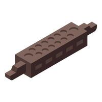 Brown harmonica creating music with wind instrument vector
