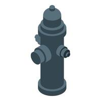Grey fire hydrant standing upright in isometric view vector