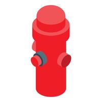 Red fire hydrant standing guard, ensuring safety in urban environments vector