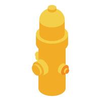 Yellow fire hydrant providing safety and protection in isometric view vector