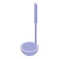 Soup ladle serving spoon kitchen utensil in isometric view vector