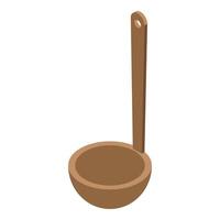 A wooden spoon in a bowl on a white background vector