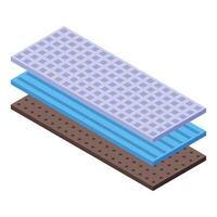 Orthopedic mattress layers showing breathable material structure vector