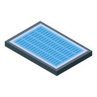 Modern solar panel converting sunlight into electricity isometric view vector