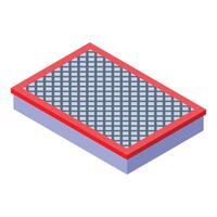 Car air filter guaranteeing clean air and optimal engine performance vector