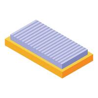 Orthopedic mattress with stripes providing comfortable sleep isometric icon vector