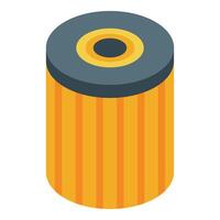 Car oil filter protecting engine performance, isometric view vector