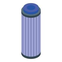 Isometric water filter cartridge purifying tap water vector