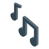 Two isometric eighth music notes symbolizing melody and harmony vector